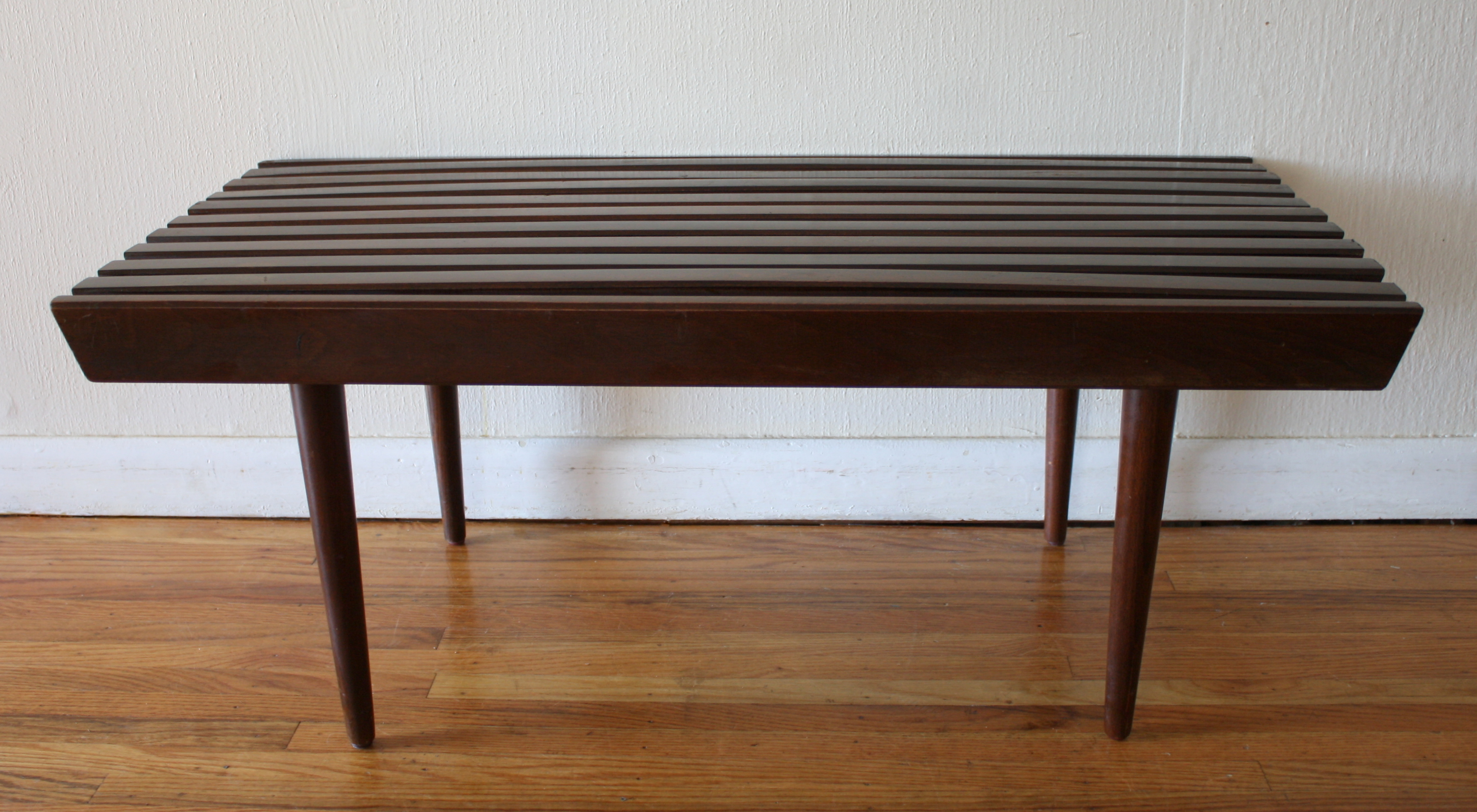mcm dark slatted coffee table bench 2