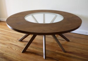 Broyhill cathedral round coffee table