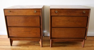 mcm 3 drawer end table pair 1