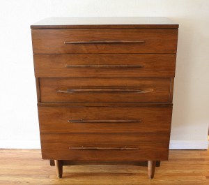 mcm tall dresser with wood handles 1