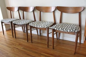 mcm curved back chairs with circle seats 1