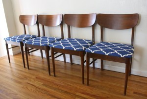mcm low frame dining chairs blue seats 1