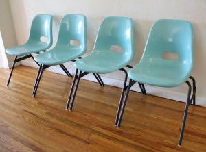 fiberglass turquoise chairs 1
