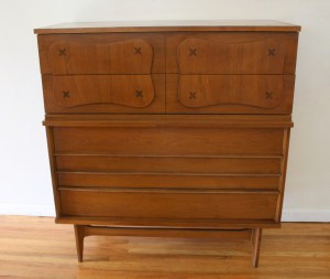 bassett tall dresser with inlays 1
