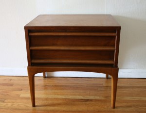 mcm side end table Lane streamlined drawers 2