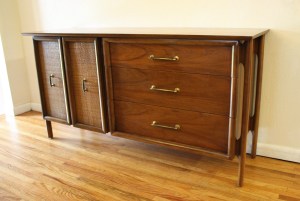 mcm rattan credenza sculpted sides 1