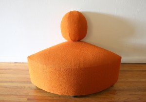 mid century modern orange corner seat 1