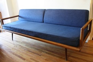 mcm blue splayed couch 1