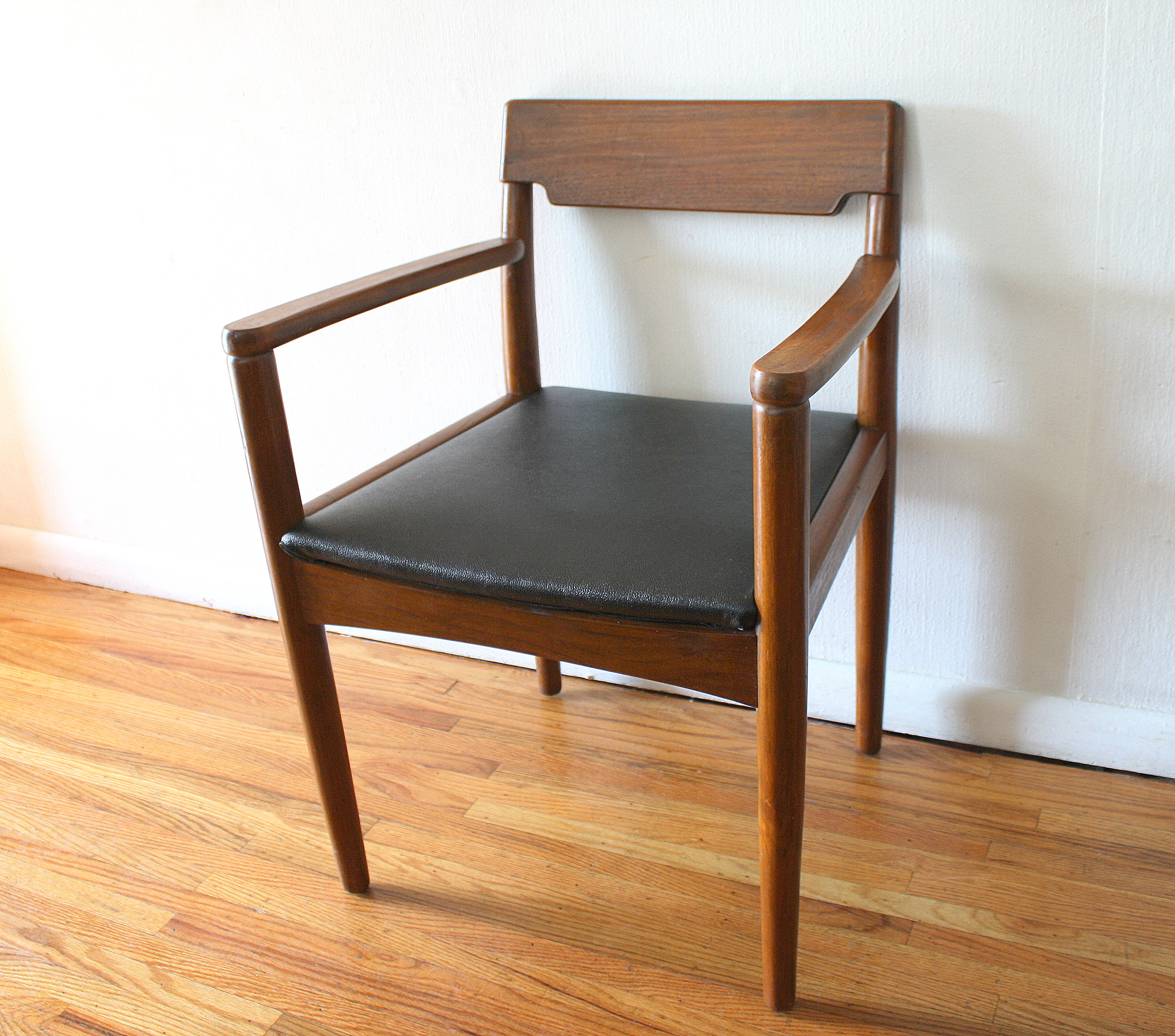 mcm arm chair wood back 1