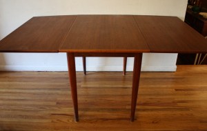 mcm teak dining table with folding leaves 2