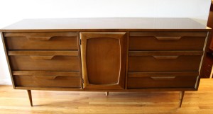 mcm Bassett low dresser credenza sculpted handles 1