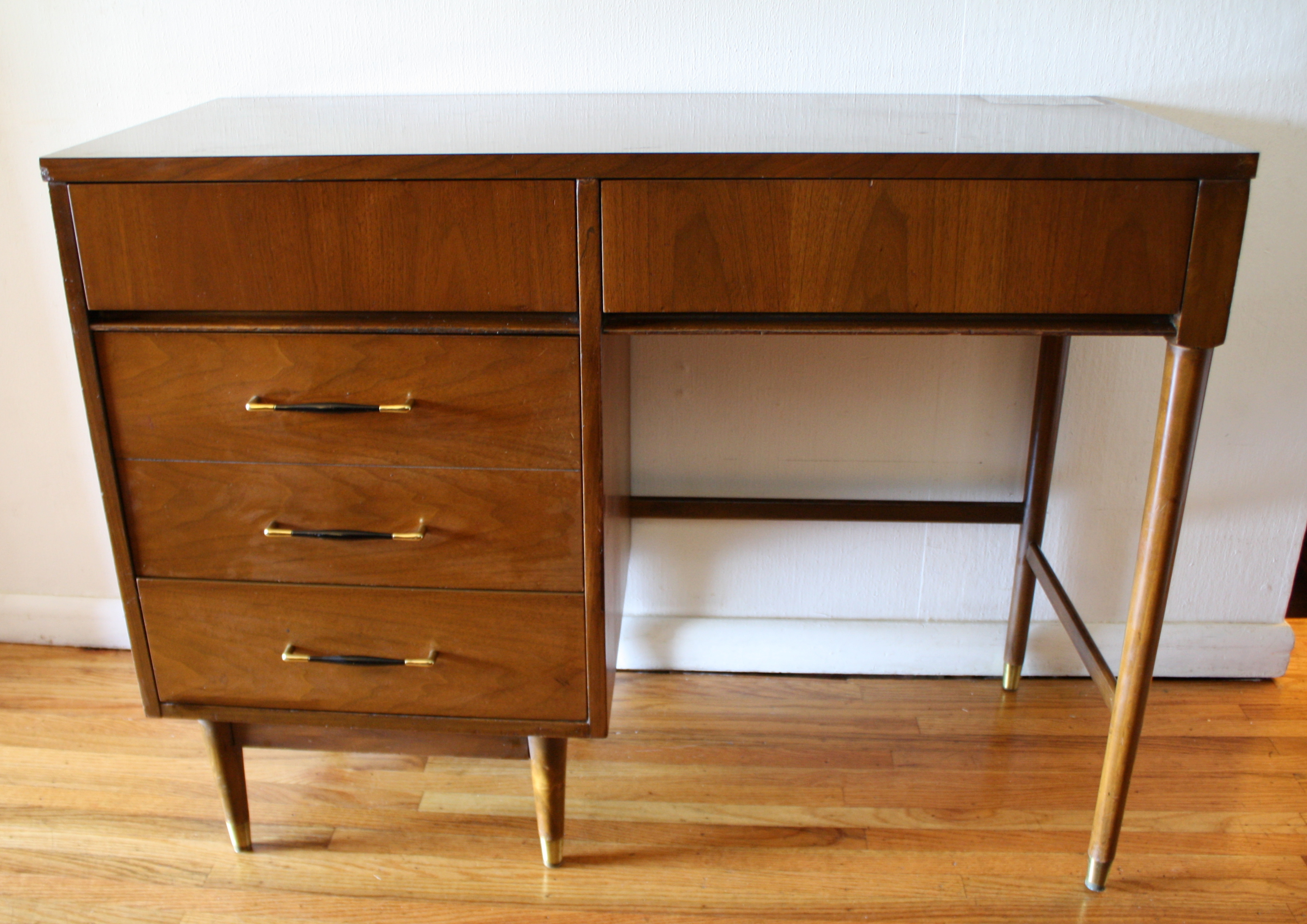 mcm desk with brass handles 1