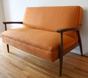 mcm orange settee 1