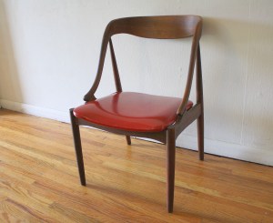mid century modern candy apple red chair 1