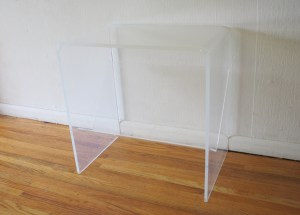 mcm lucite side table with magazine rack 1