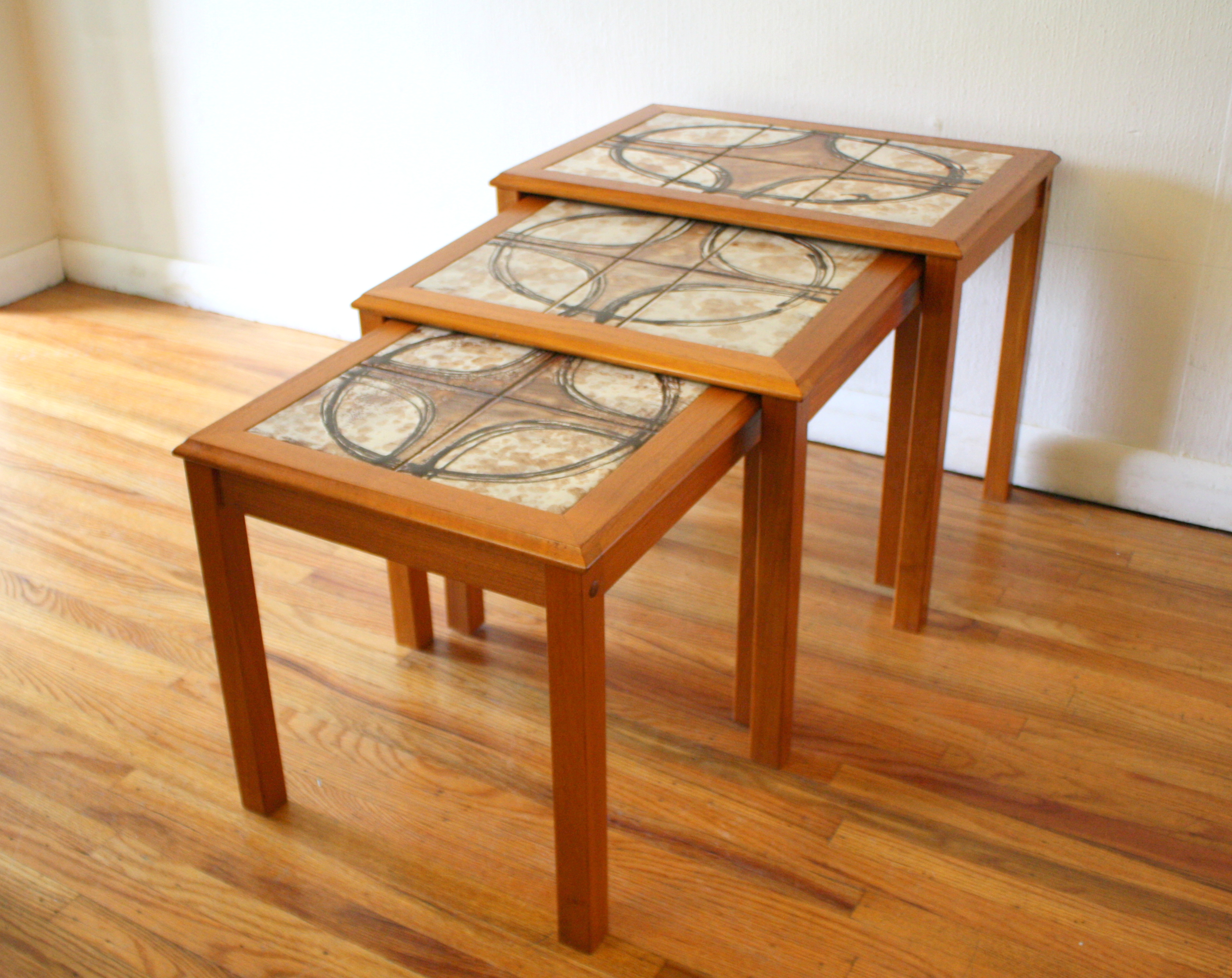 danish teak tile nesting tables 1