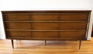 mcm Bassett 9 drawer low dresser credenza 1