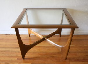 Lane glass topped coffee side end table 1
