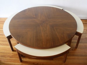 mcm game table with white seats 1