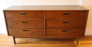 mcm low dresser credenza with carved handles 2