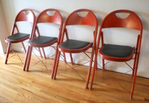 vintage red folding chairs 1