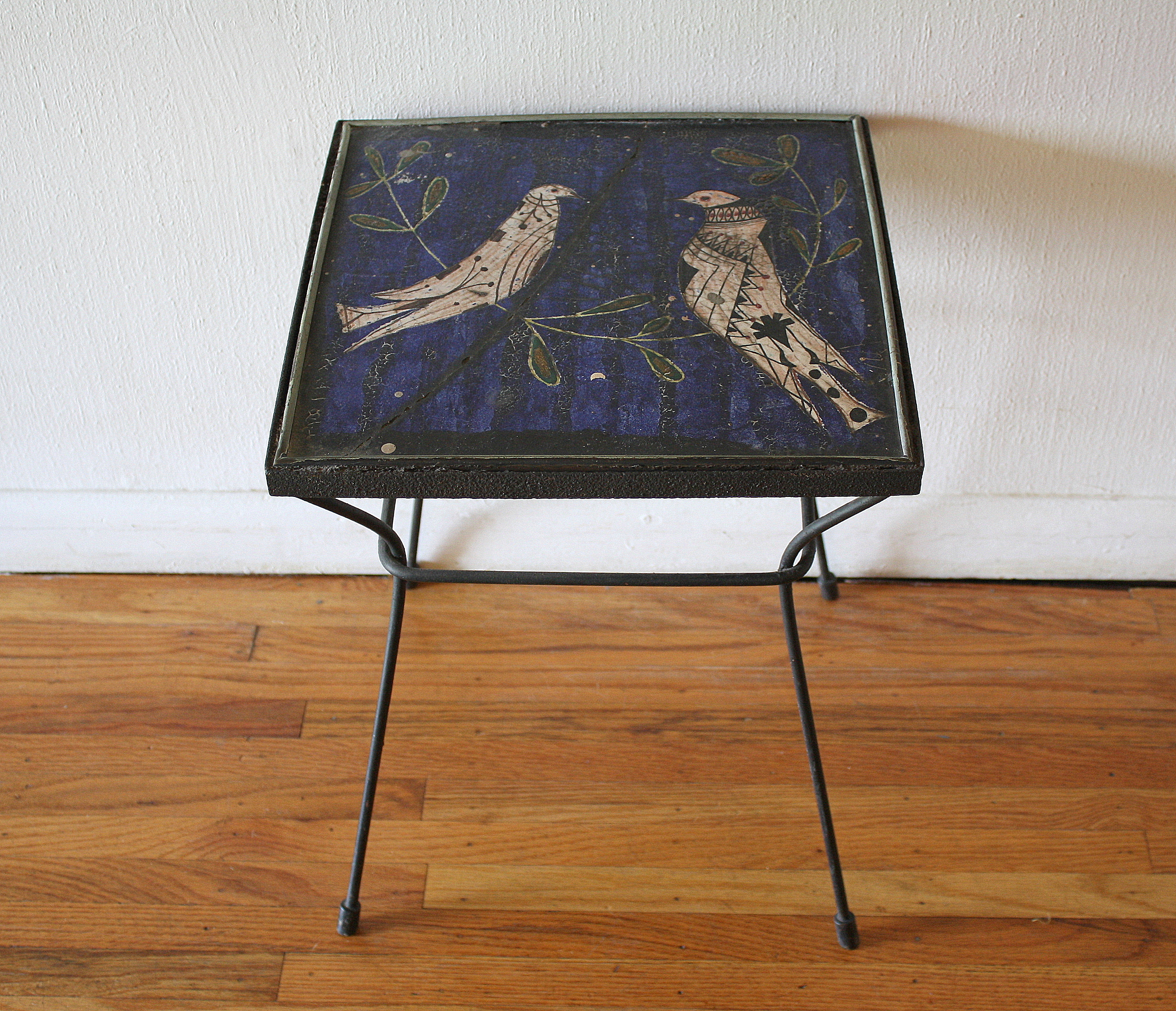love bird cast iron tile table 2
