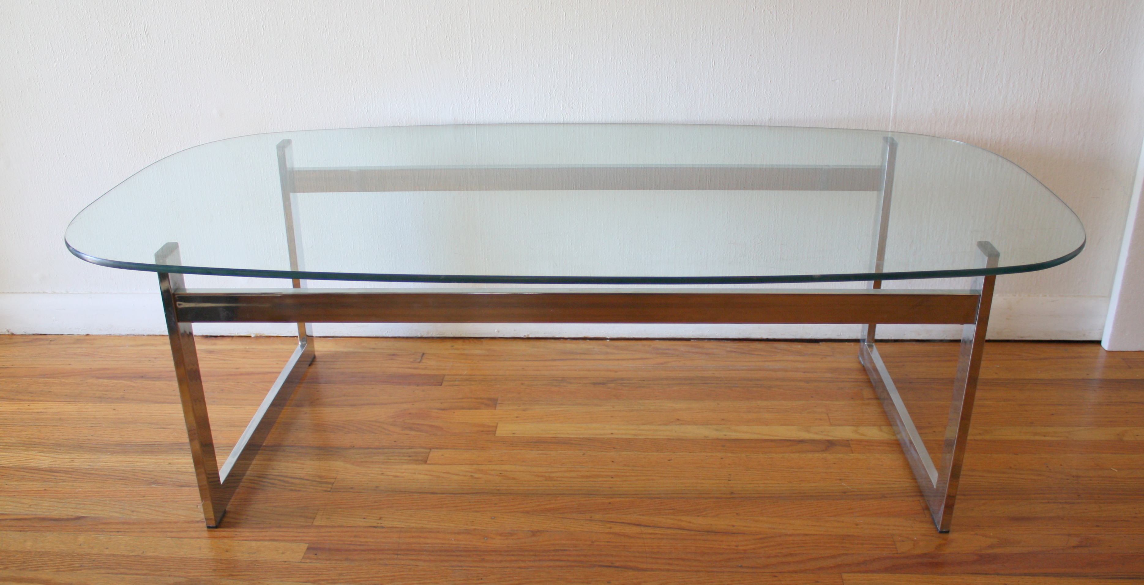mcm glass and chrome coffee table 2