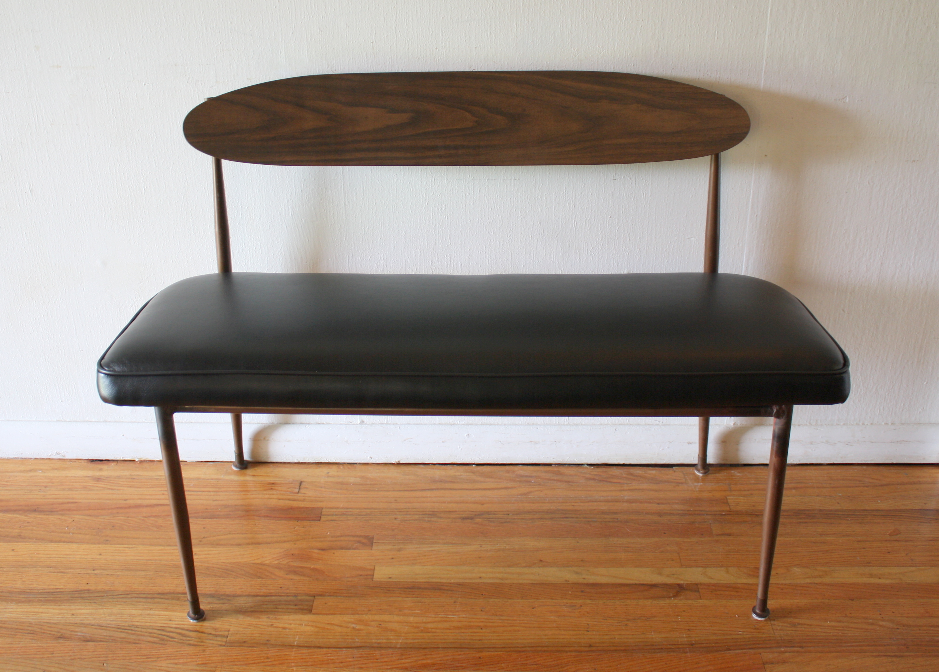 mcm black naugahyde bench 1