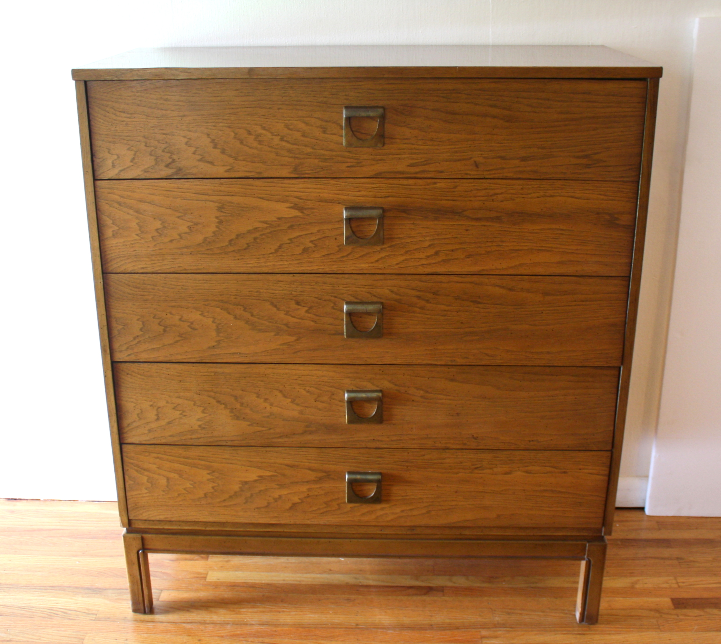 Mcm Dixie tall dresser with brass pulls 1