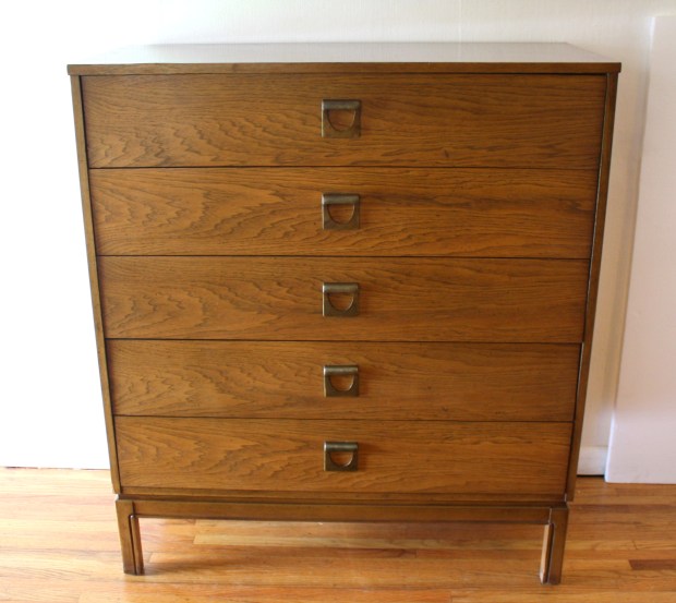 Mcm Dixie tall dresser with brass pulls 1