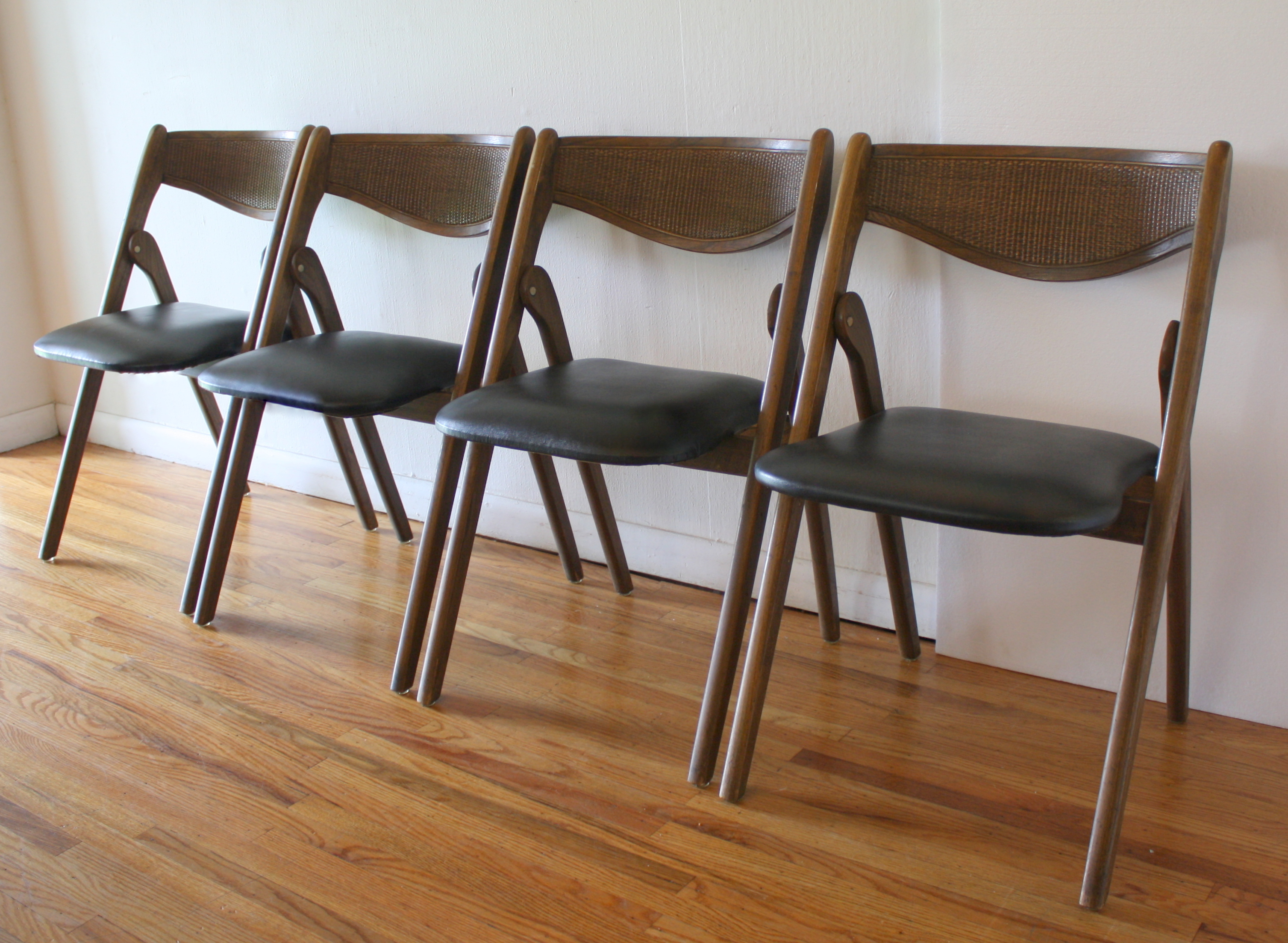 mcm folding chairs rattan backs 2