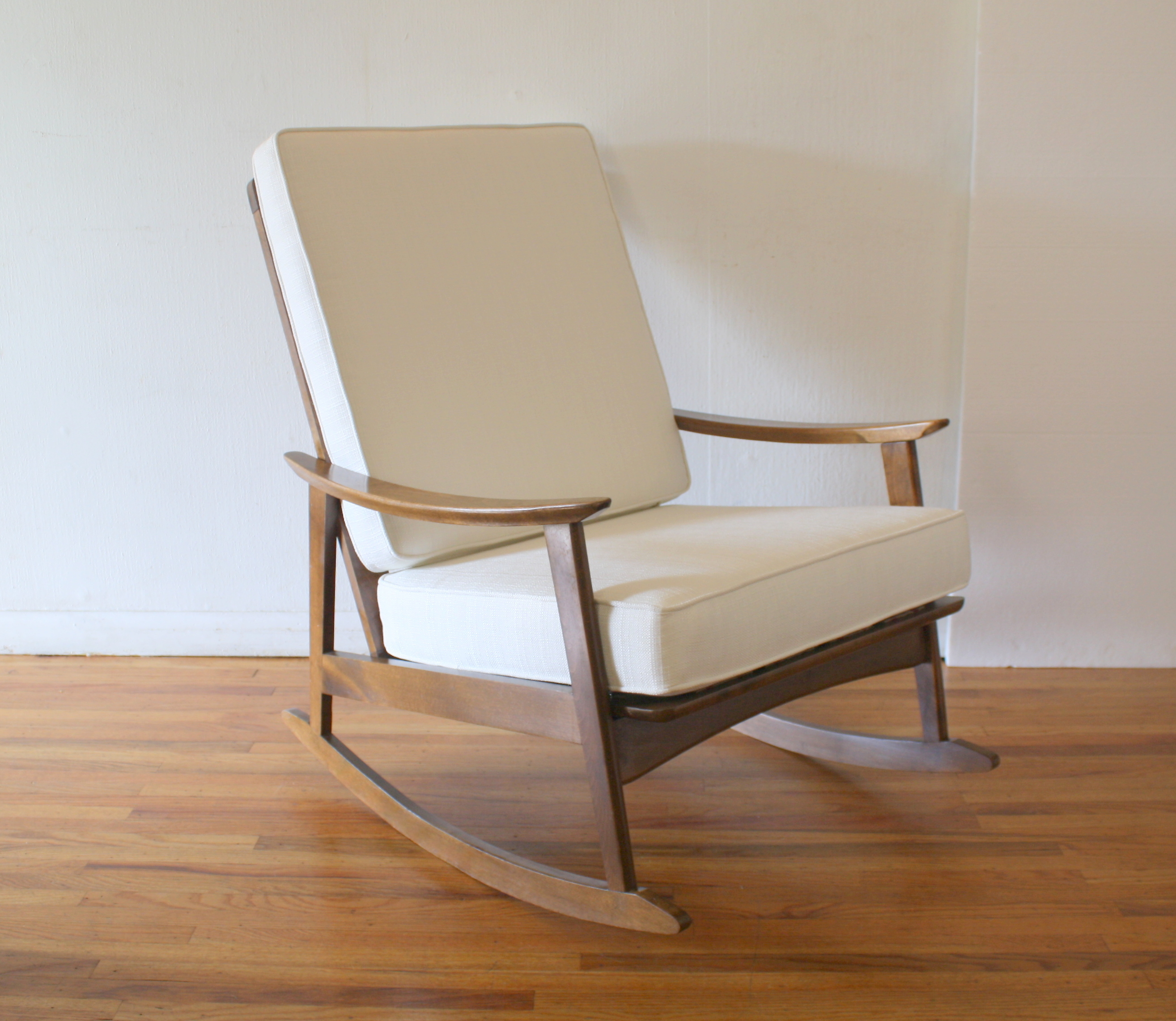 mcm rocker with cream tweed cushions 1.JPG