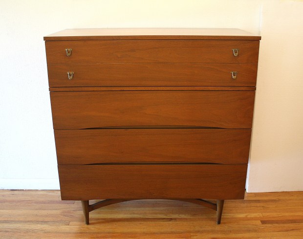 mcm tall dresser with arched base 1