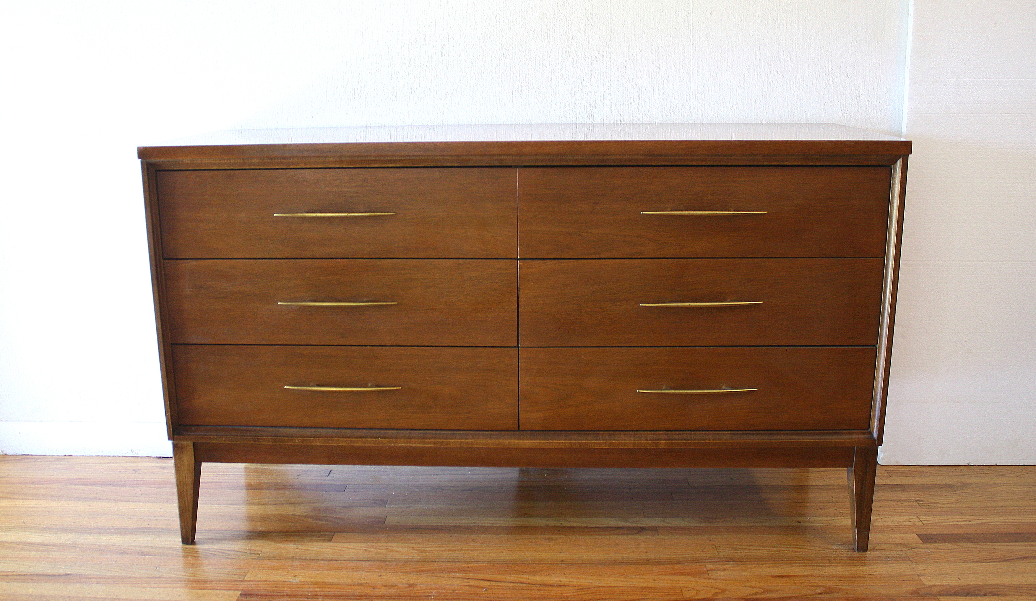 Bassett low dresser credenza with brass handles 1