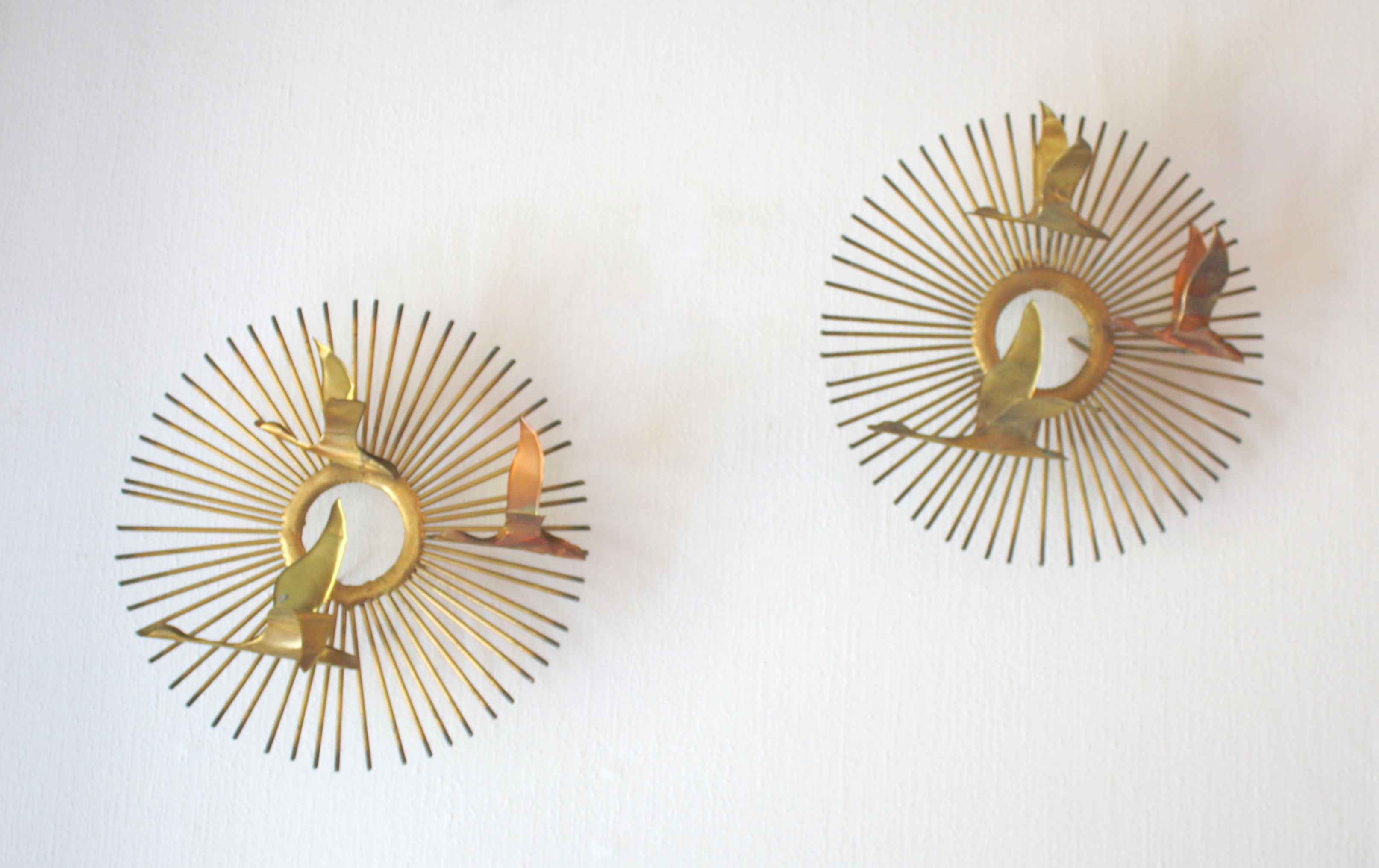 mcm brutalist pair of sunburst birds 1