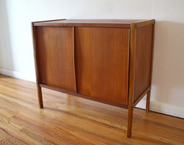 mcm teak sliding door cabinet 1