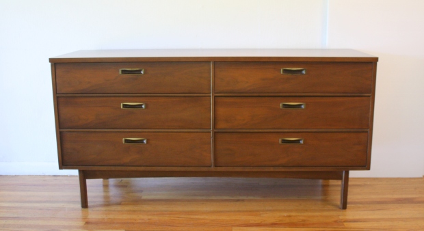 mcm brass handle low dresser credenza 1