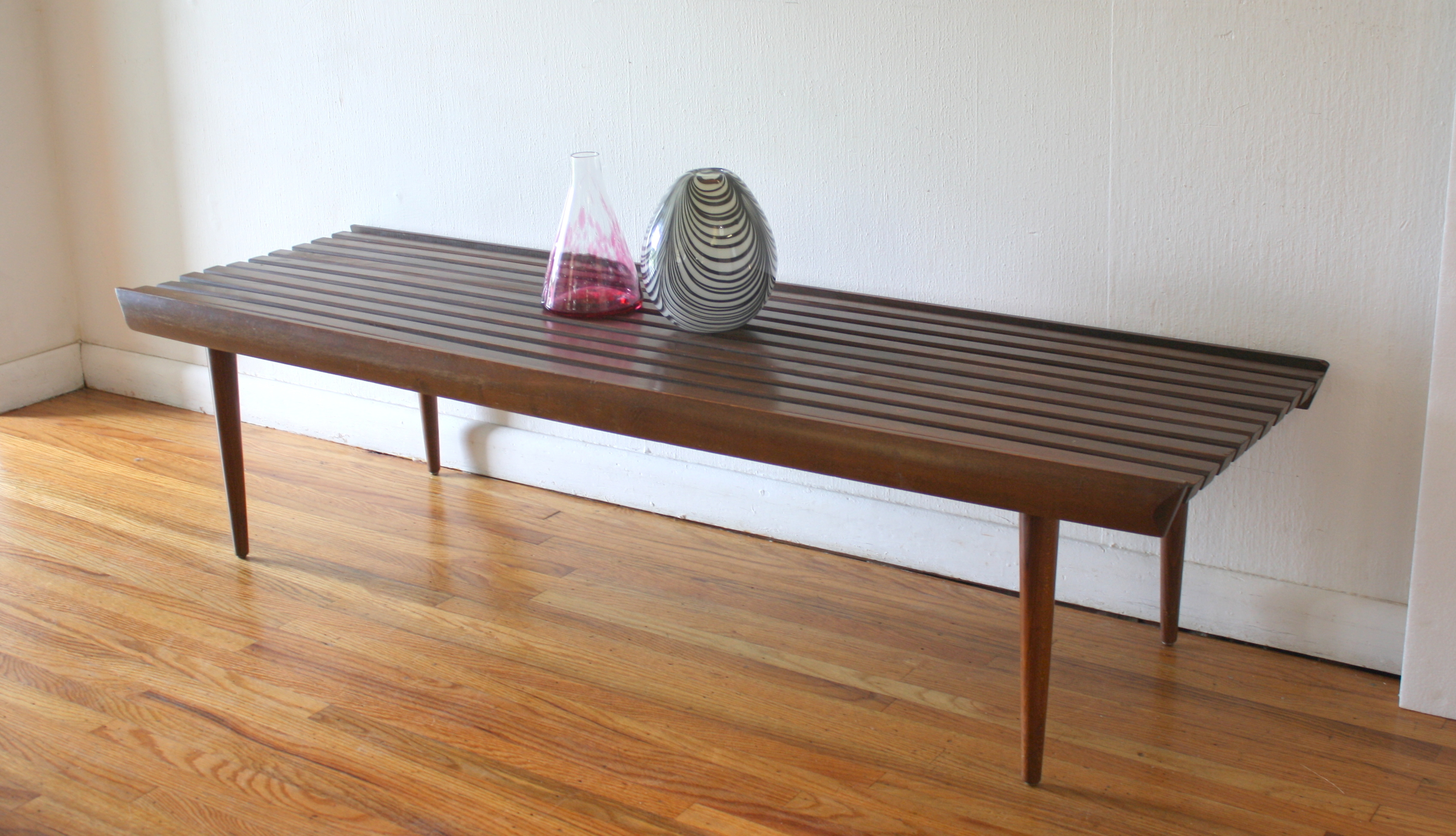 mcm long slatted bench 1