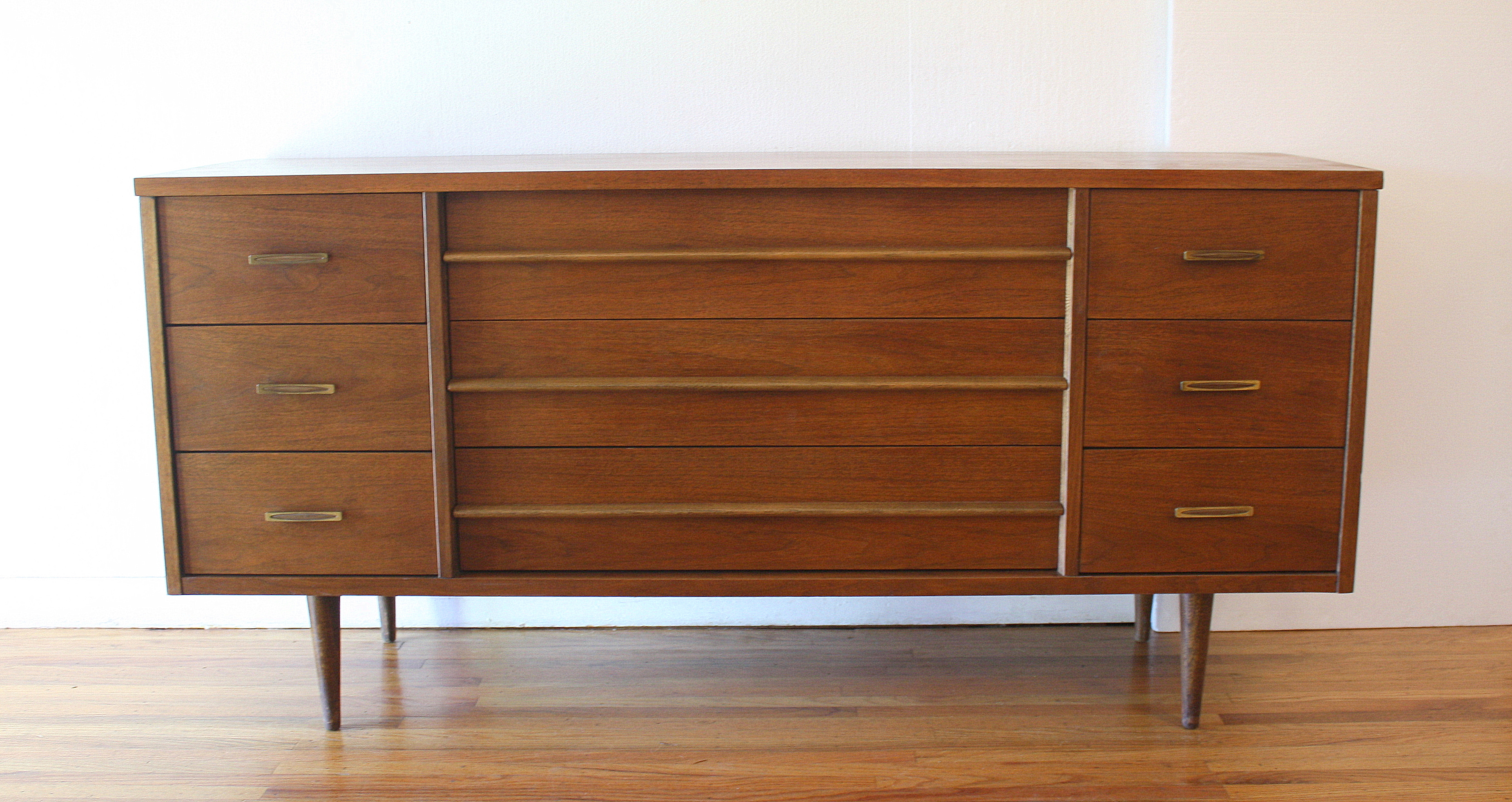 Bassett low dresser with streamlined and brass pulls 1.JPG