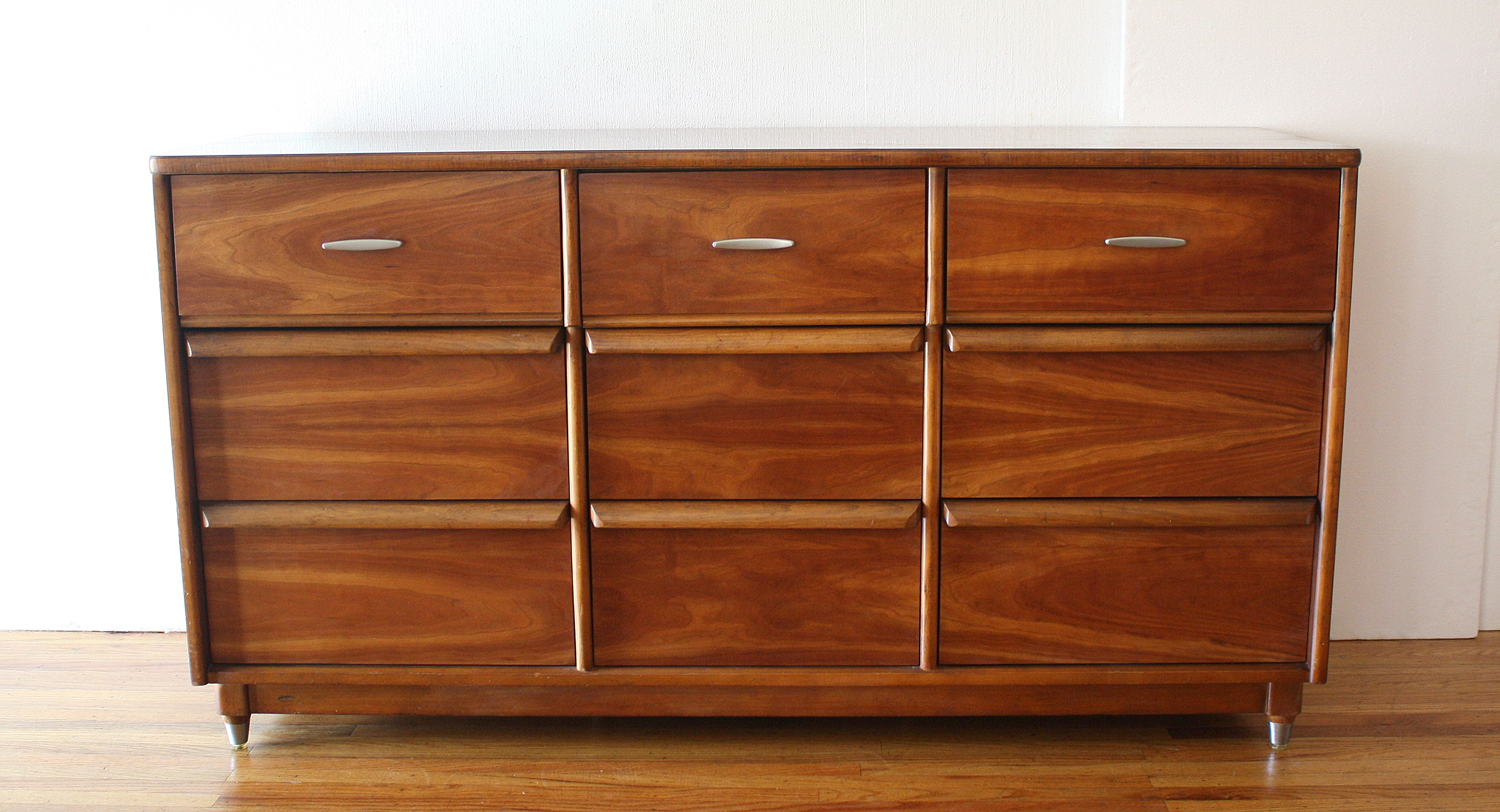 mcm low dresser with lucite tipped tapered legs 1.JPG