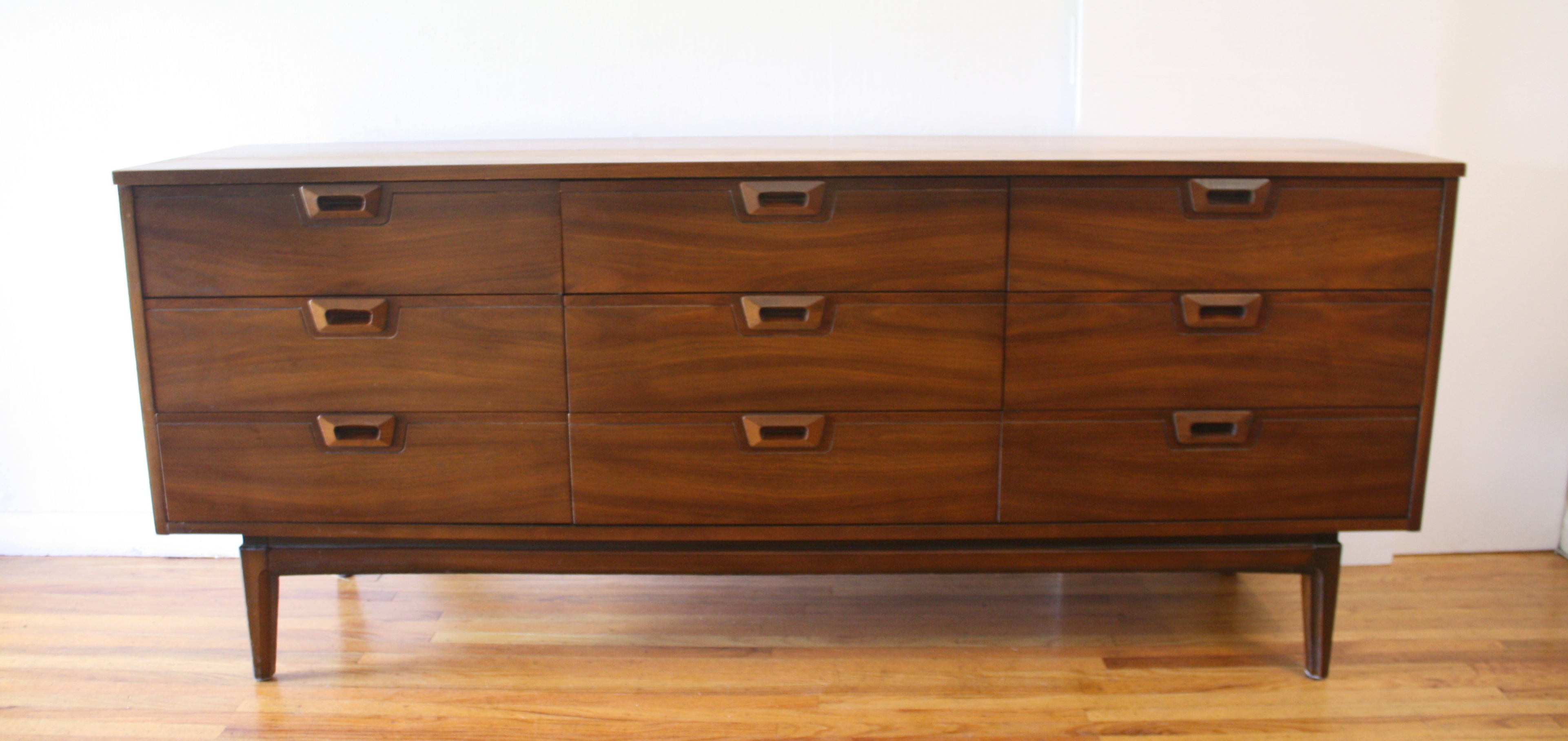 mcm low dresser credenza with carved handles 1.JPG