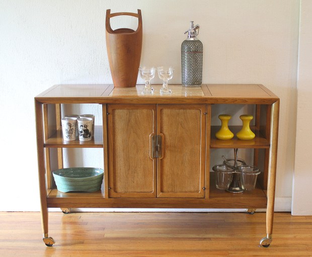 Travertine bar serving cart 1
