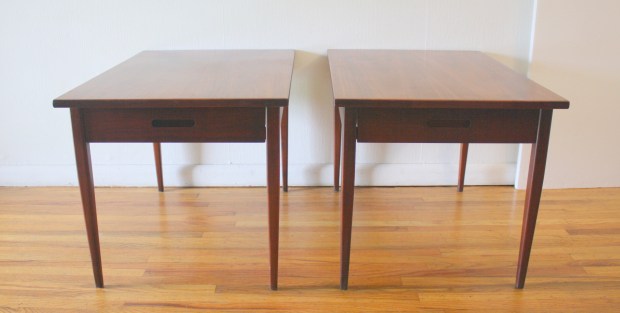 mcm pair of carved handle nightstands 1