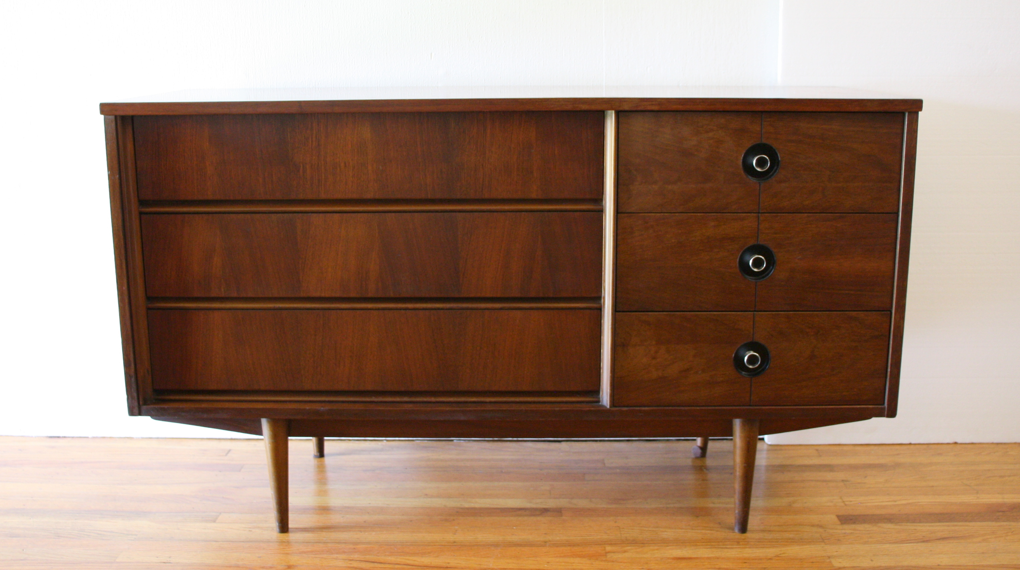 Stanley low dresser credenza black knobs 1