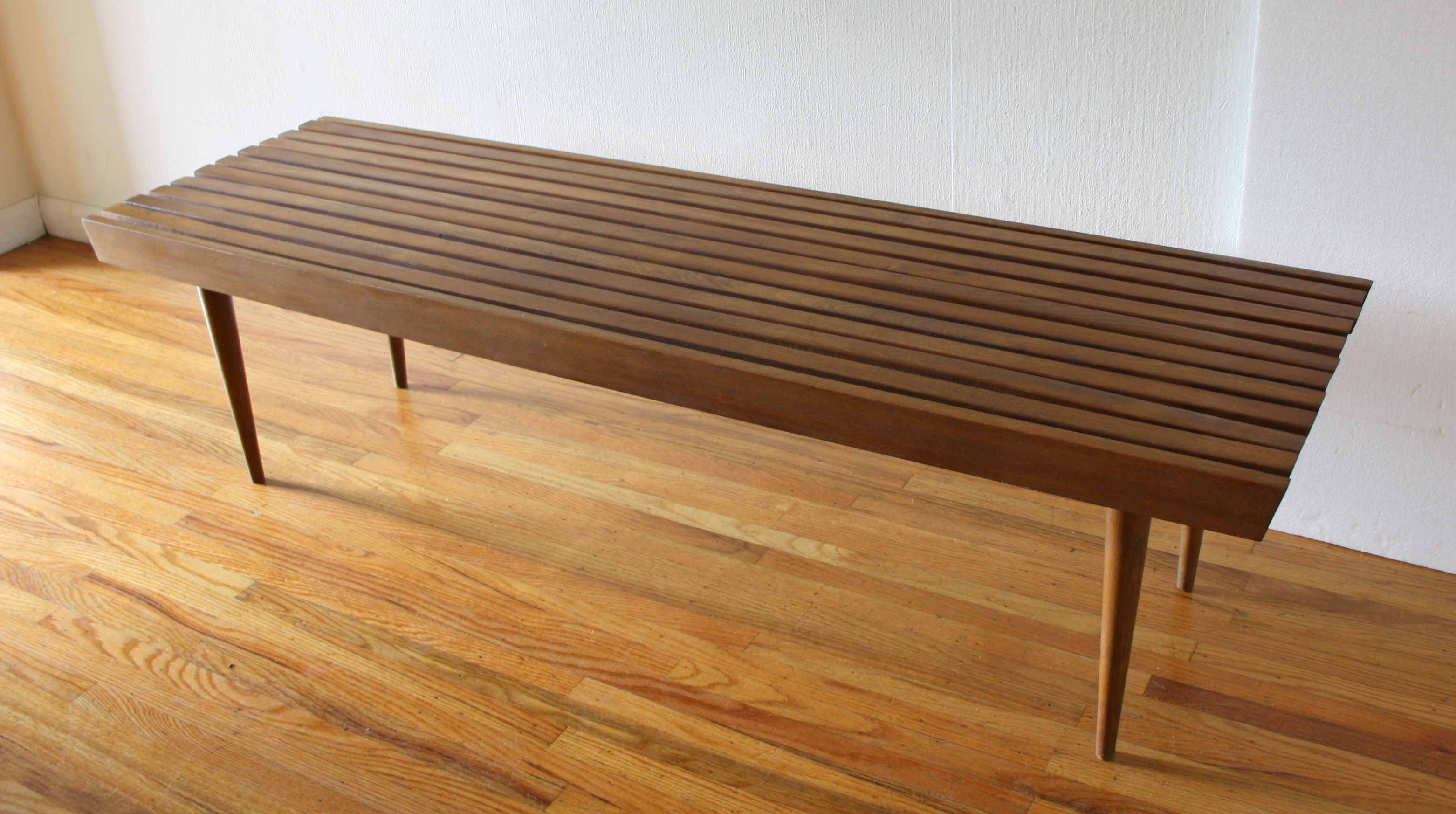 mcm slatted coffee table bench 1