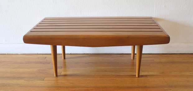 Adrian Pearsall style mini slatted bench 1