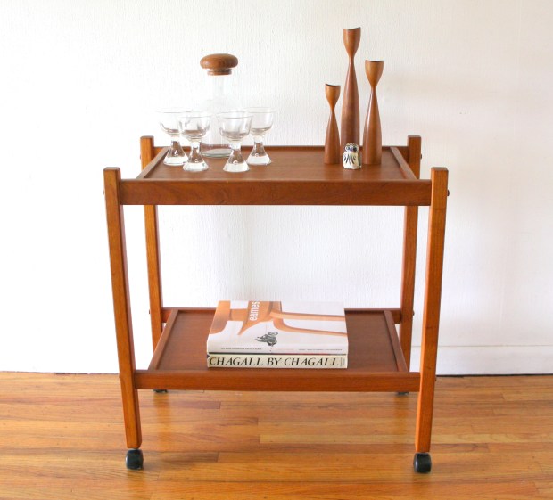 Danish teak bar cart 1