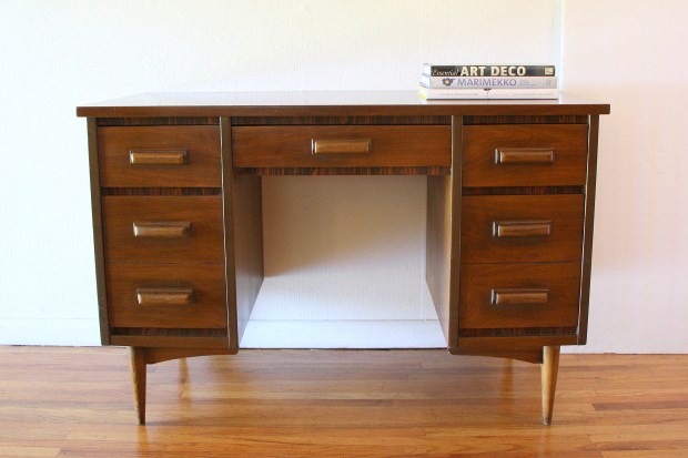 Mcm desk with faux rosewood accents 1