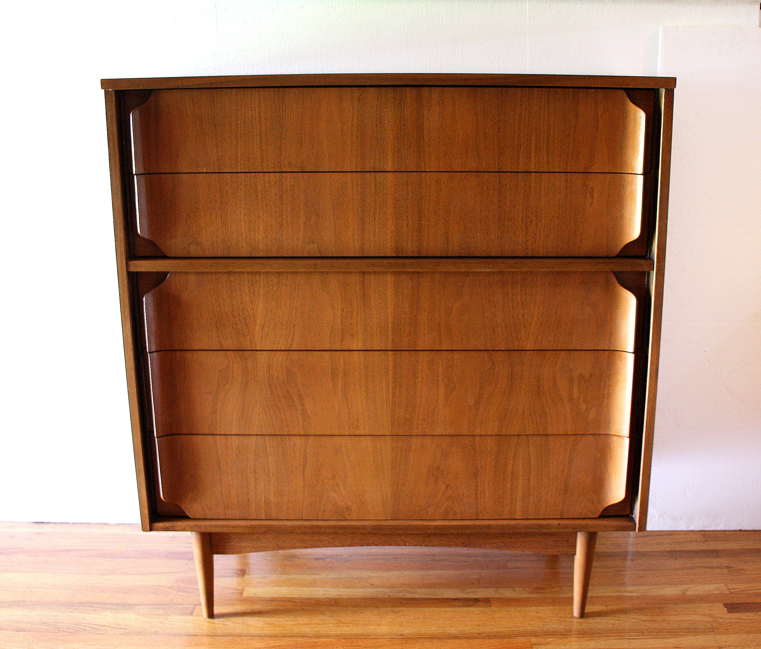 Mcm tall dresser with curved pulls 1