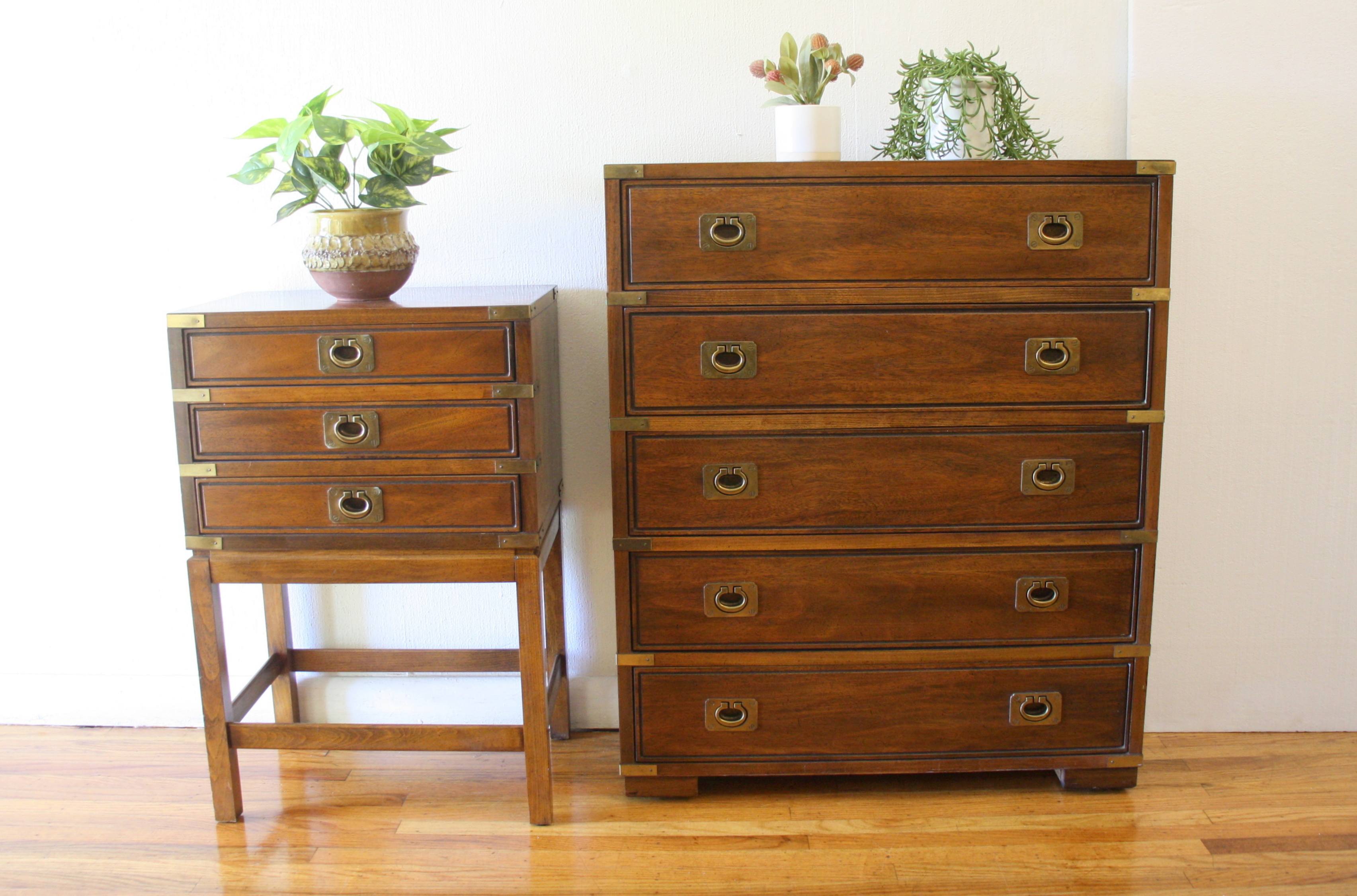 Mid Century Modern Campaign Table and Cabinet by Thomasville | Picked ...